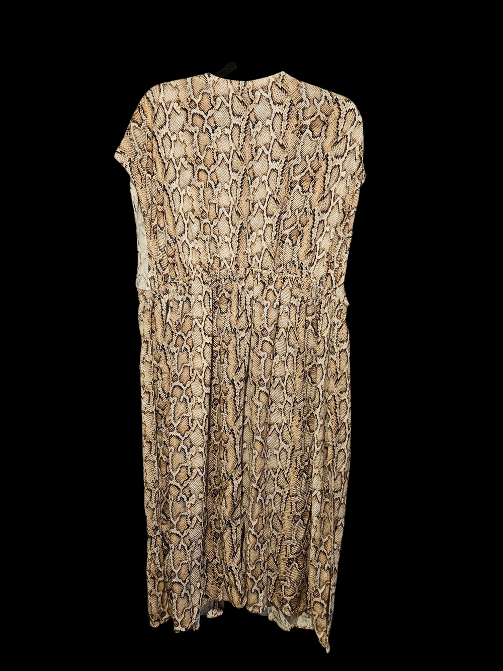 Kona Sol Beige Snake-Print Coverup with Tie Waist - Picture 2 of 5